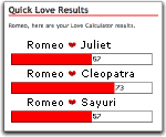 example of the love compatibility results
